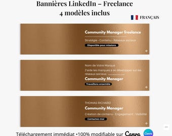 Canva Freelance LinkedIn Banners | 4 Professional Templates | LinkedIn Banner | 100% Editable | Instant Download