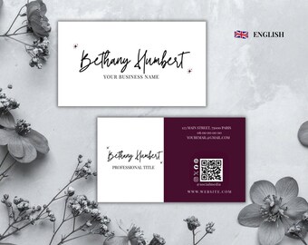 Printable Business Card for Entrepreneur, Freelancer | Editable Design | Professional Business Card | Customizable Canva Template