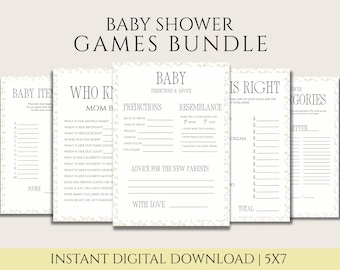 Pacchetto di giochi per baby shower (download digitale)