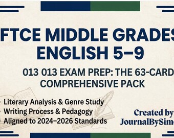 FTCE English 5-9 (013) Comprehensive Study Cards | Analyse littéraire et rédaction