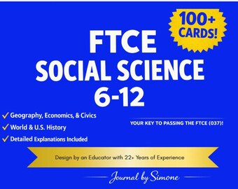 Cartes d'études en sciences sociales 6-12 du FTCE | Préparation examen 037 (téléchargement numérique)