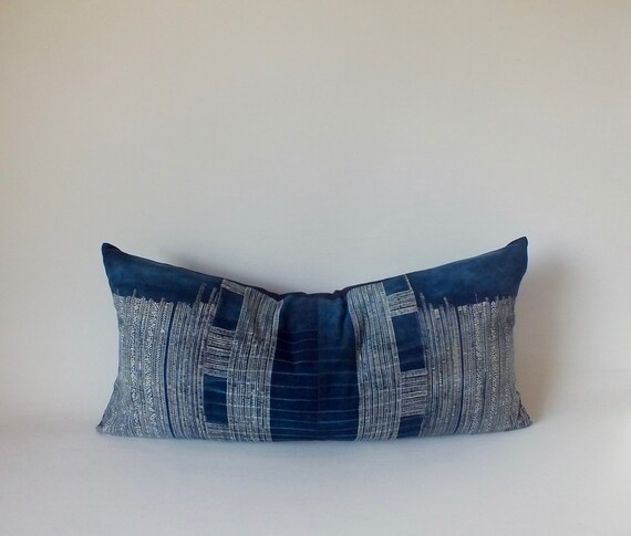 Faded Blue Indigo Boho cushions Thai Bohemian Pillows Indigo Cushions Denim