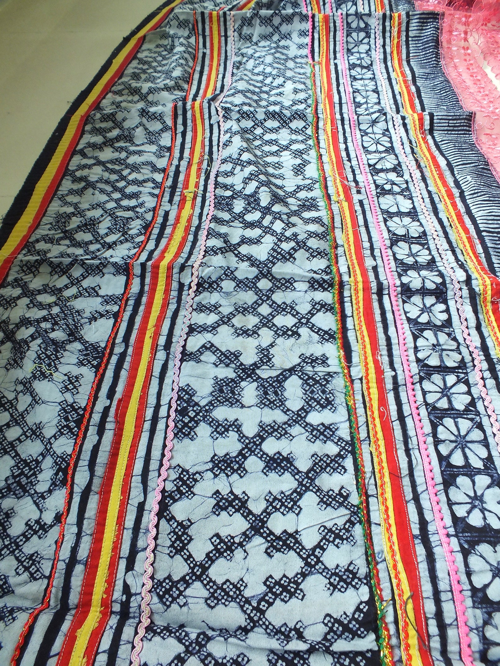 Ethnic Handwoven Batik Handloom Textiles Hmong Blue Vintage Etsy