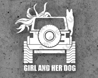 Girl and her dog decal