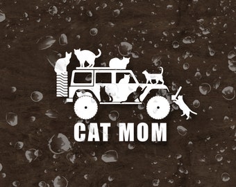 Cat mom Off Road Sticker