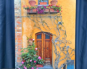 Igor Menaker „Ziegel und Weinreben“ Toskana, Italien, Leinwanddruck, Kunstdruck, Volterra, Italien
