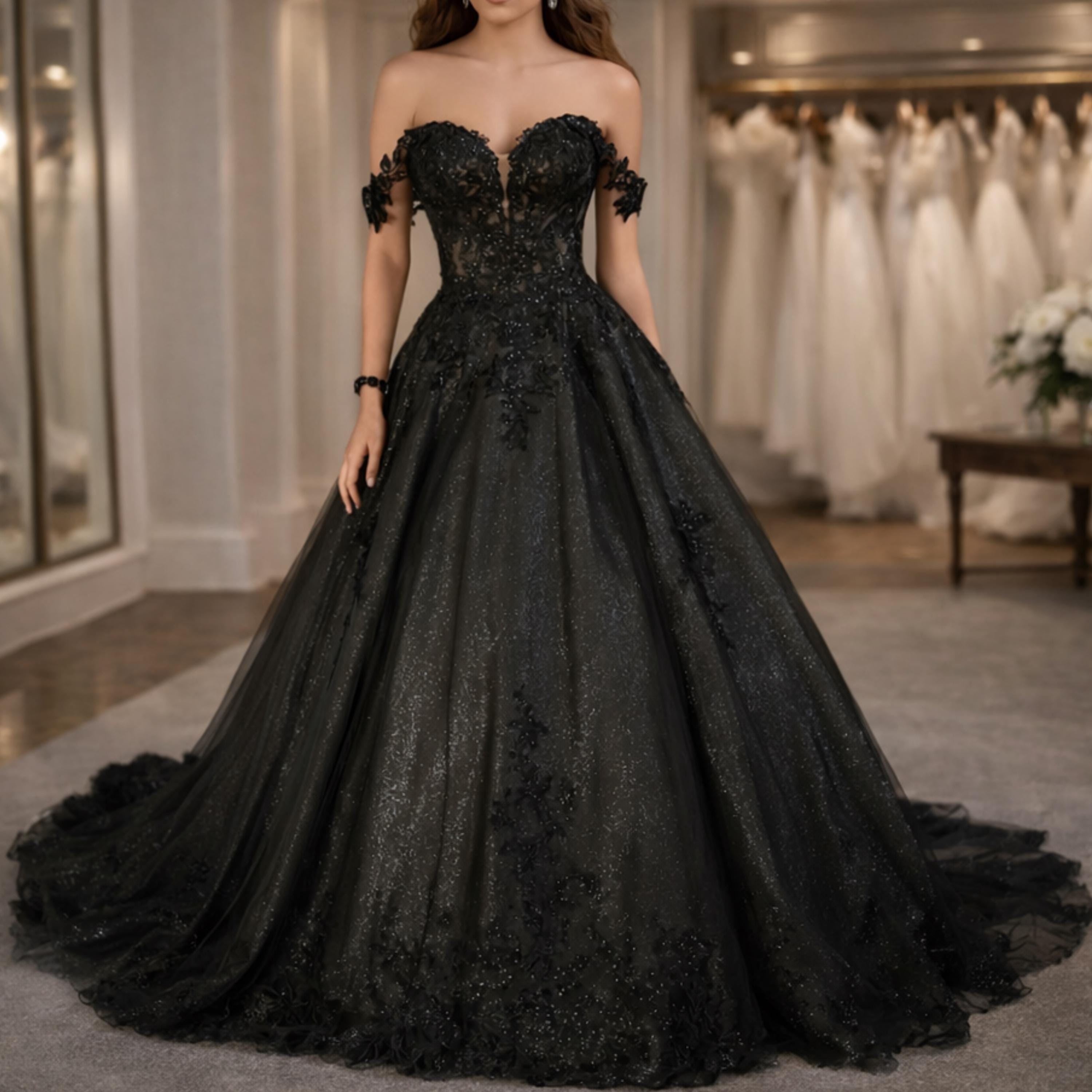 Black Wedding Dresses Ballgown - Etsy UK