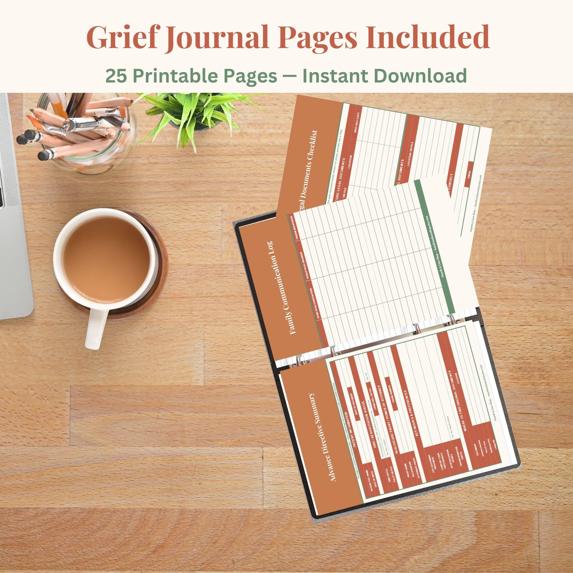 Hospice Family Support Kit — Printable Bundle — Comfort Care Planner ...