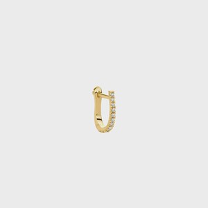 Pave Diamond Mini Huggie Hoop Earring 18K Gold Simple Huggie Single
