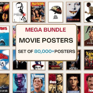 80,000+ Movie Poster Collection | Classic & Iconic Film Prints | Home Theater Wall Art Bundle | Cinema Posters | DigitalDownload image 1