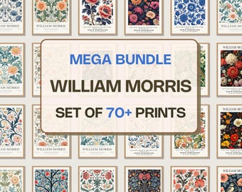 70+ William Morris Floral Prints | Botanical Pattern Art Bundle | Vintage Exhibition Posters | Arts & Crafts Wall Decor | Download