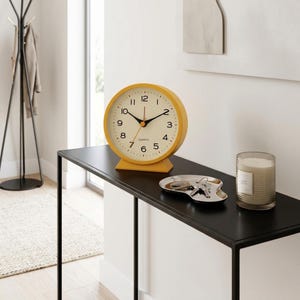 Silent Analog Alarm Clock Retro Bedside Desk Clock Vintage Small Nightstand Table Clock with Night Light for Bedroom Decor image 3
