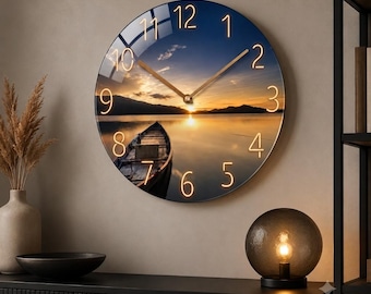 Modern Glass Wall Clock Silent Non Ticking Decorative Wall Clock Abstract Art Decor Modern Wall Decor Housewarming Gift