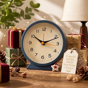 Silent Analog Alarm Clock Retro Bedside Desk Clock Vintage Small Nightstand Table Clock with Night Light for Bedroom Decor