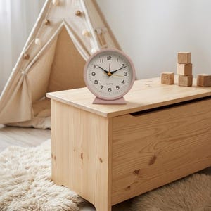 Silent Analog Alarm Clock Retro Bedside Desk Clock Vintage Small Nightstand Table Clock with Night Light for Bedroom Decor image 4