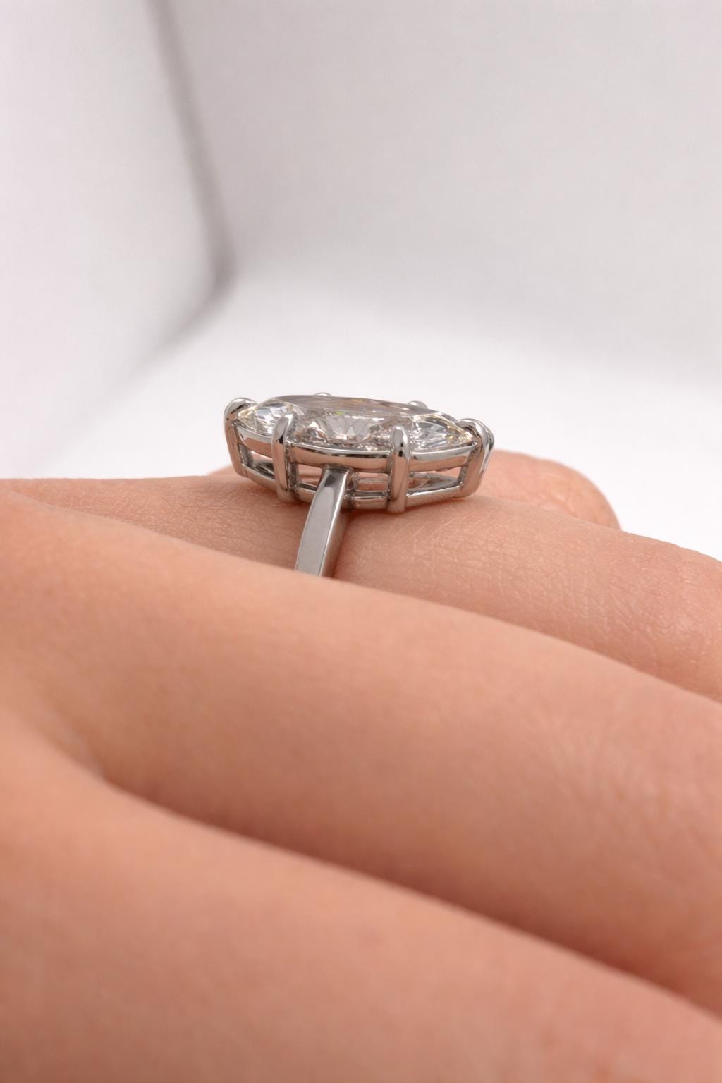 Marquise Cut Lab Grown Diamond Solitaire Engagement Ring | 14K White ...
