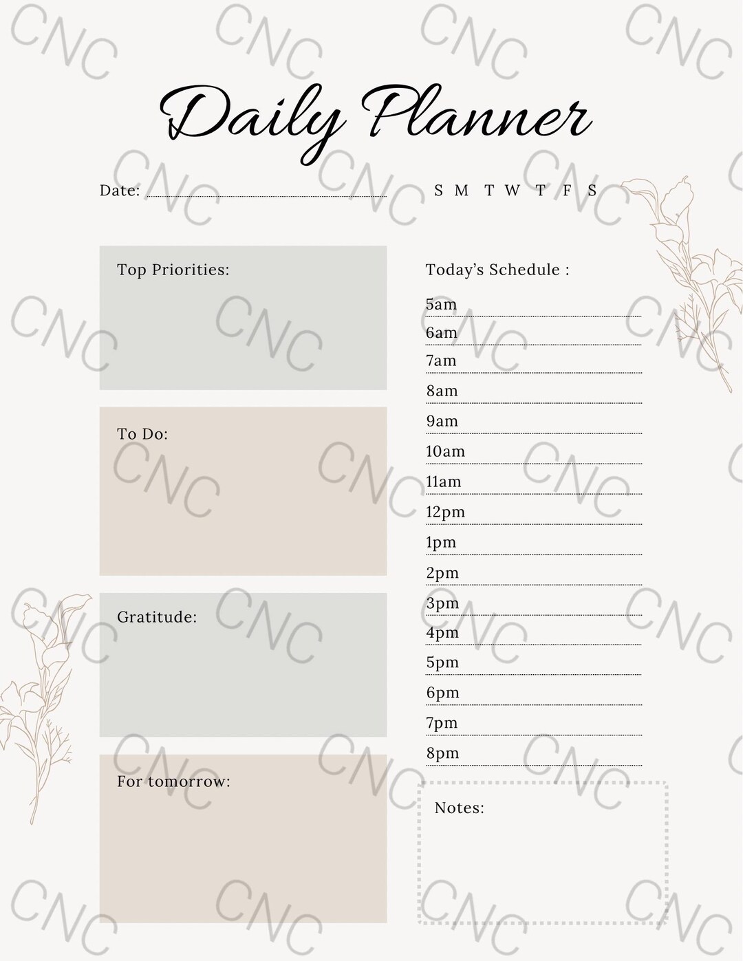 Daily Family Planner | Minimalist Organization Printable (digital ...