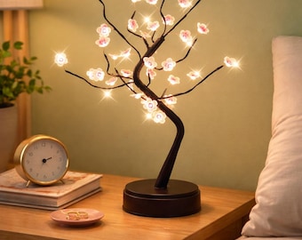 Kersenbloesemlamp, led-bonsaiboomnachtlampje, boho japandi slaapkamerdecor, housewarmingcadeau