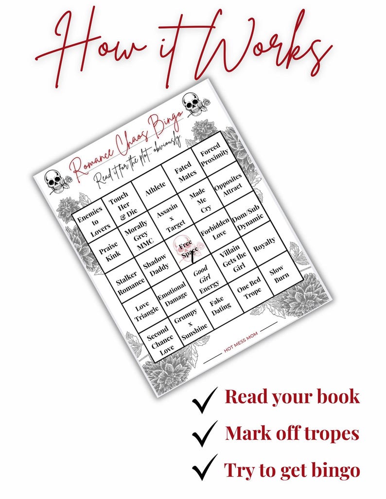 Bingo de Clichês Românticos | Desafio de Leitura de Romance Sombrio | BookTok Tracker (Download em PDF) imagem 3