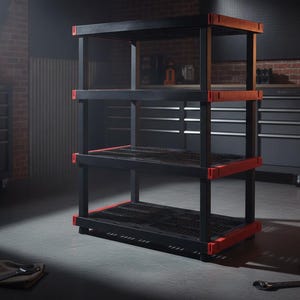 Heavy Duty Storage Rack with Adjustable Shelves, Weather Resistant Garage Shelving Unit 200 lb Capacity Shelf Organizer for Pantry, Workshop