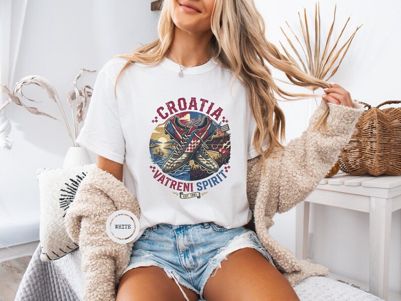 Croatia Soccer Fan T-Shirt, Vintage World Cup 2026 Graphic Tee, Unisex, Croatian Crest Tee, Croatia Vatreni Spirit T-shirt, Soccer Cleats image 10