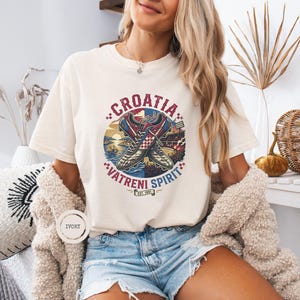 Croatia Soccer Fan T-Shirt, Vintage World Cup 2026 Graphic Tee, Unisex, Croatian Crest Tee, Croatia Vatreni Spirit T-shirt, Soccer Cleats image 11