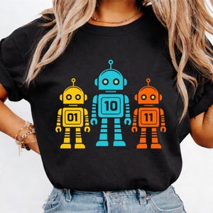 Funny Robot Shirt 01 10 11 Binary Code T-Shirt, Tech Nerd Programmer Geek Gift Tee Gildan 64000