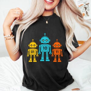 Funny Robot Shirt 01 10 11 Binary Code T-Shirt, Tech Nerd Programmer Geek Gift Tee Gildan 64000