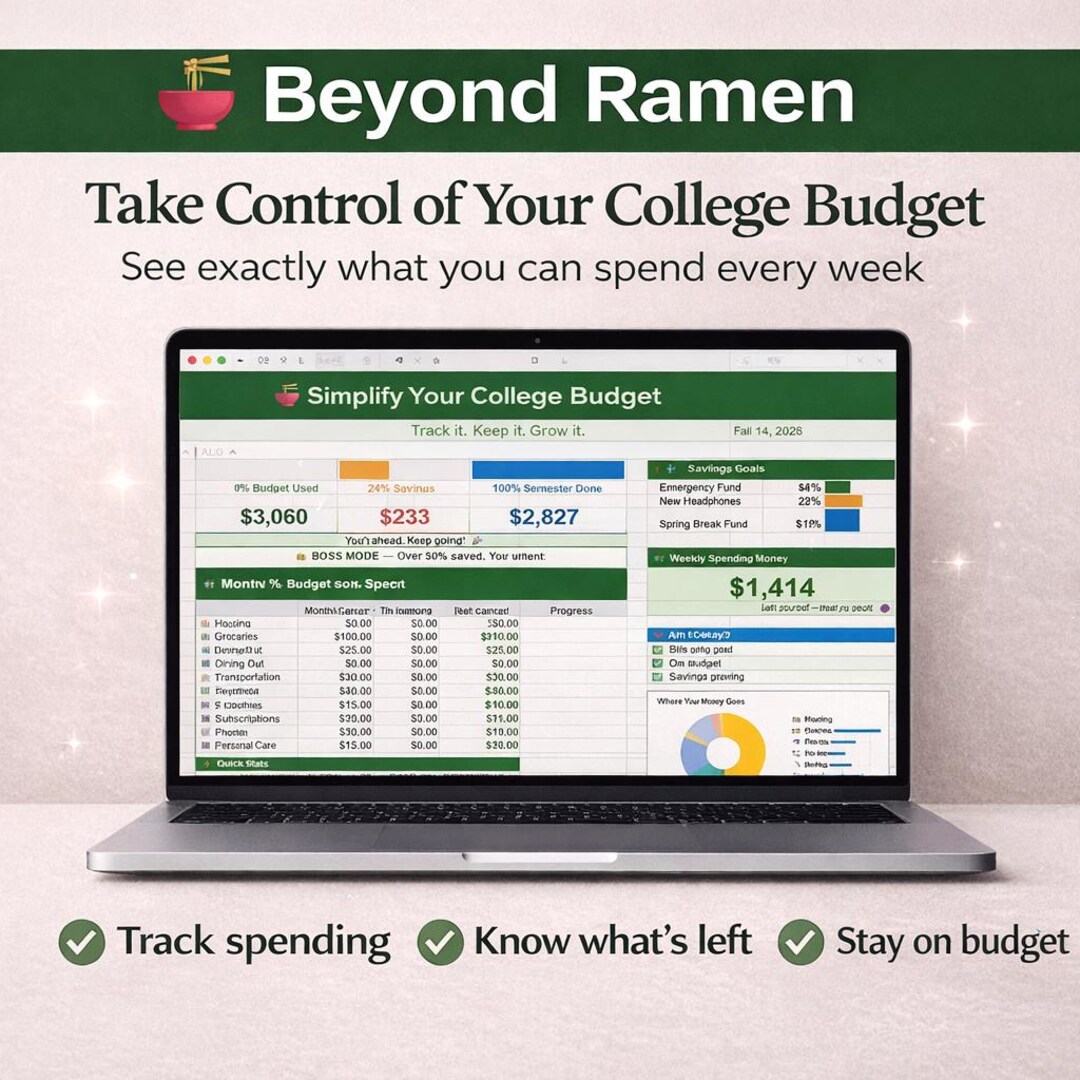 College Budget Template | Student Expense Tracker, Weekly Calculator ...