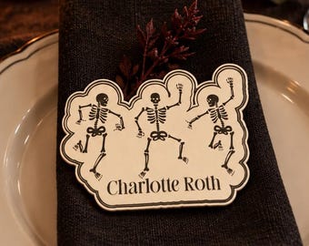 Personalized Dancing Skeleton Place Cards