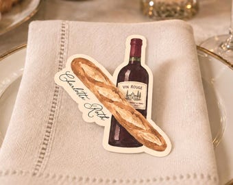 Personalized French Wine Place Cards