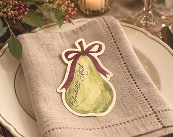 Personalized Autumn Pear Place Cards