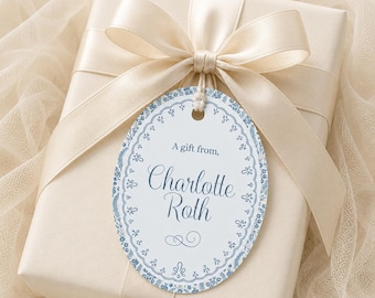 Printable & Editable Cornflower Blue Gift Tags