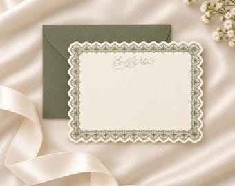 Personalized Berlin Note Cards | Elegant Custom Stationery (Crane Lettra Paper)