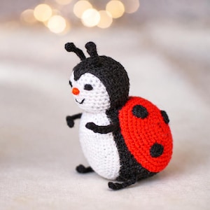 Patrón de minimariquita a crochet en PDF, patrón de amigurumi de mariquita, pequeño insecto a crochet, ideal para principiantes, juguete de micro crochet, linda idea de regalo DIY