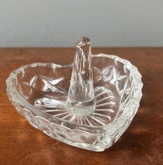 Vintage Barski Crystal Heart Ring Holder