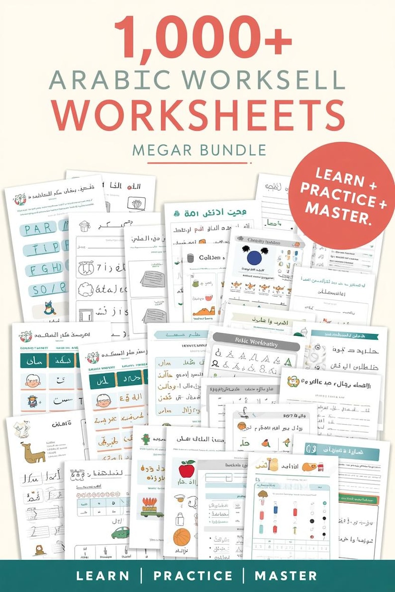 Arabic Worksheets Mega Bundle | 1000+ Arabic Learning Pages | Learn ...