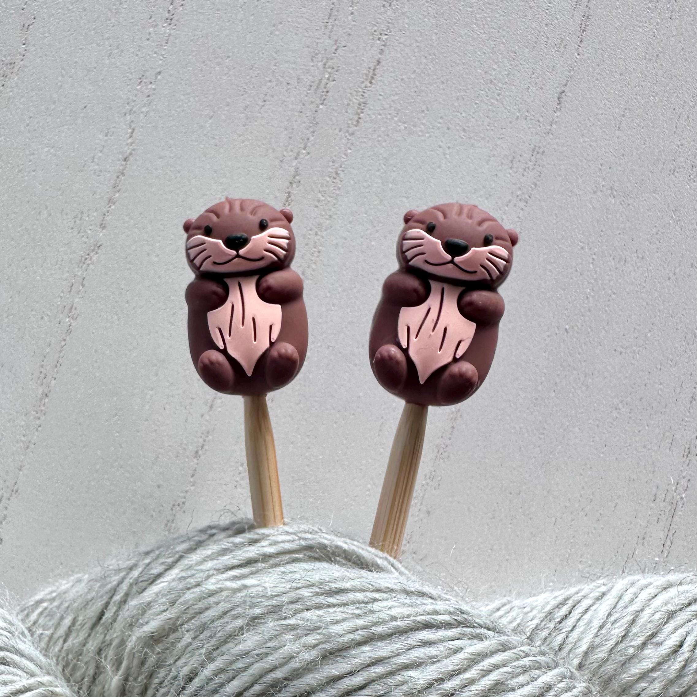 Sea Otter Knitting Needle Stoppers Point Protectors Gift for Knitters…