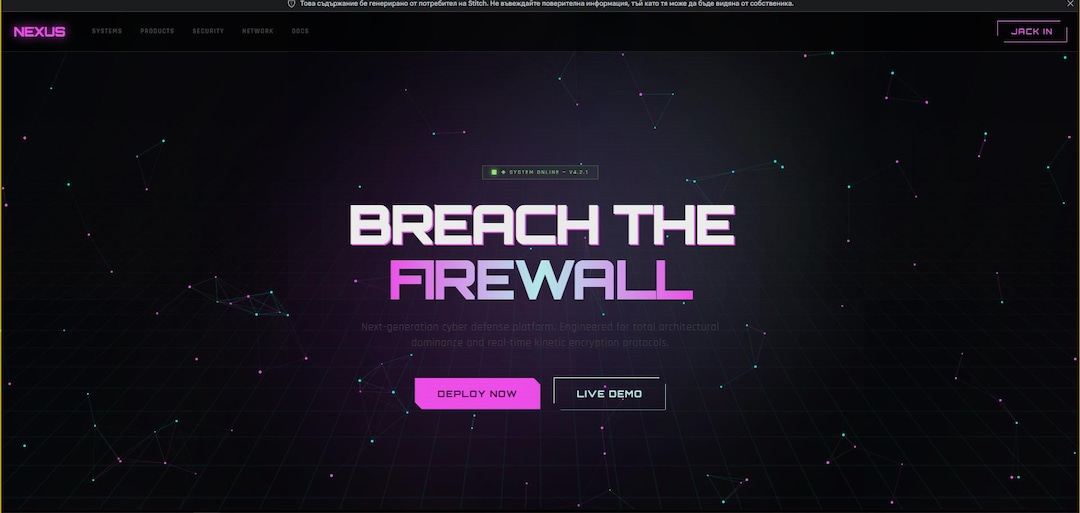 Cyberpunk Landing Page Template | HTML CSS Particle Animation (digital ...