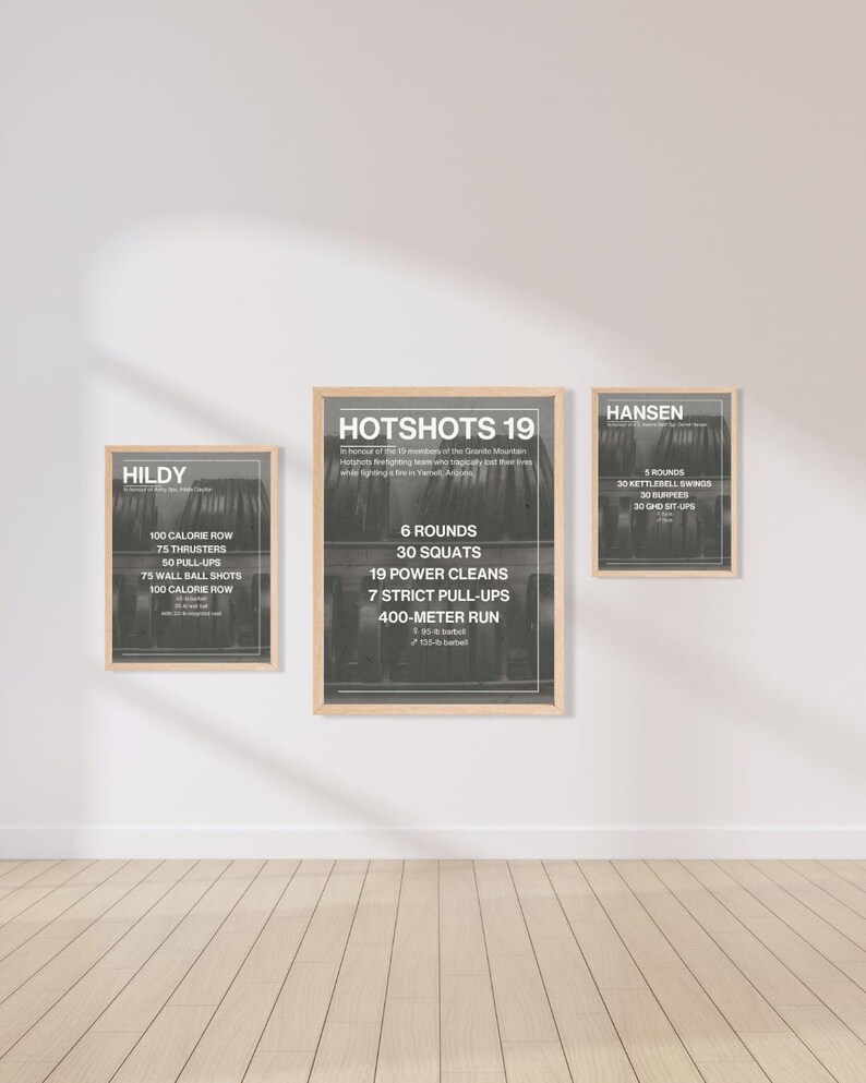 Crossfit Workout Poster A4, Hotshots 19 Hero Workout - Etsy
