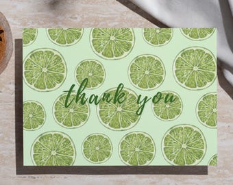 Thank You Card | Lime Printable Card | 5x7 Digital Download | PDF & JPG |