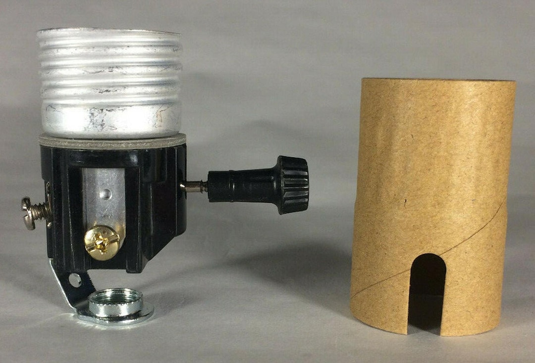 Socket Paper New 3-terminal Turn Knob Lamp Socket Interior W/ 1/8F Hickey & Paper ...