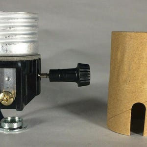 Nuevo portalámparas interior de 3 terminales con perilla giratoria, rosca de 1/8" y aislante de papel.