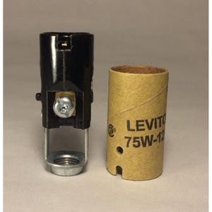 Nieuwe 2 1/16" korte sleutelloze Leviton kandelaar fenolhars fitting met Hickey UL #SO217
