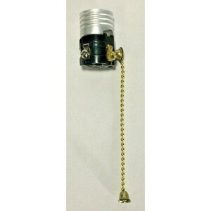 Nieuwe aan/uit-lampfitting met trekkoord, E26, inclusief 12,7 cm messing ketting, #SO210i