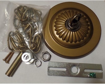 5 1/4" Solid Brass Canopy Kit With 3' Chain Antique Brass Finish With Loop #836A