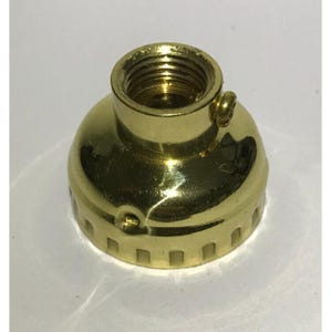 New Leviton Brand Brass Socket Cap With Set Screw, 1/4IP (1/2")  Polished SC300M
