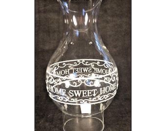 New Home Sweet Home Lamp Chimney, Borosilicate Glass, 3" x 8 3/4" for #2 burner