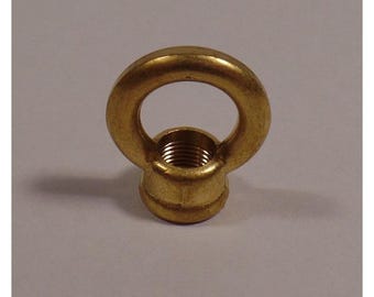Nuovo componente per lampada ad anello in ottone fuso non rifinito da 1" con passaggio cavi, filettatura 1/8F #BL954U