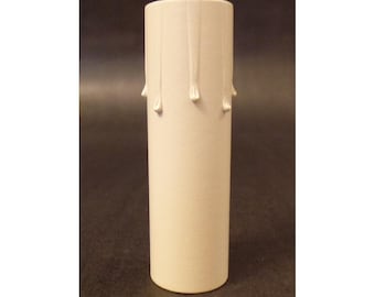 Capa para vela de candelabro de 3 polegadas em papelão marfim com detalhes em relevo para soquete de lâmpada de lustre